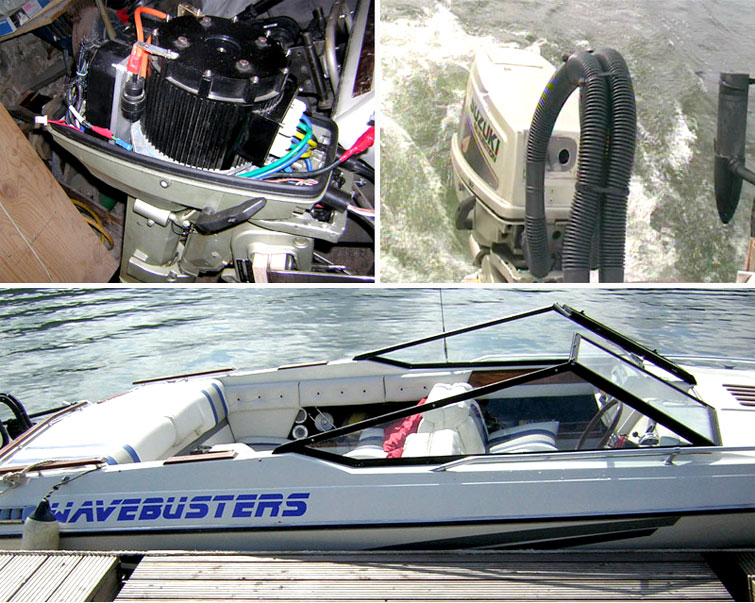 Electric propulsion outboard, Outboard teleflex control, teleflex