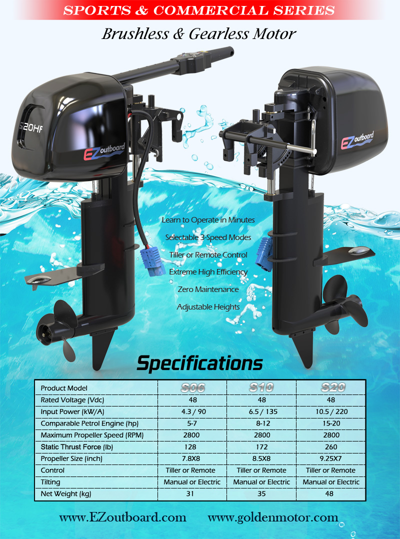 electric propulsion outboard, ezoutboard, ez-outboard
