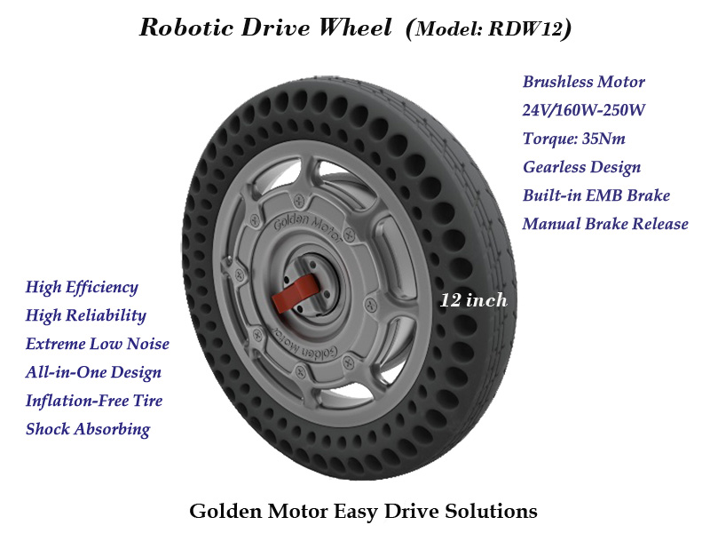 Electric wheelchair motor, hub Motor, robotic drive wheel,power wheelchair motor, RDW12