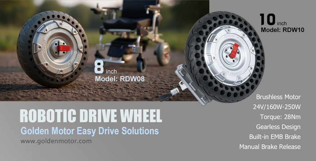 Electric wheelchair motor, hub Motor, robotic drive wheel,power wheelchair motor, RDW08